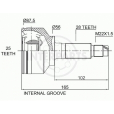 OJ-0435 InterParts Шарнирный комплект, приводной вал