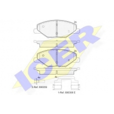 182110 ICER Комплект тормозных колодок, дисковый тормоз