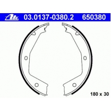 03.0137-0380.2 ATE Комплект тормозных колодок, стояночная тормозная с