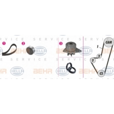 8MP 376 800-871 HELLA Водяной насос + комплект зубчатого ремня