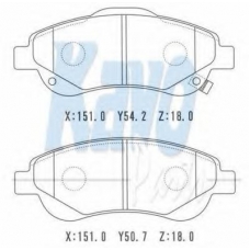 BP-2054 KAVO PARTS Комплект тормозных колодок, дисковый тормоз