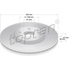 701 096 TOPRAN Тормозной диск