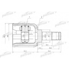 PCV5008 PATRON Шарнирный комплект, приводной вал