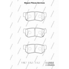 H361I05 NPS Комплект тормозных колодок, дисковый тормоз