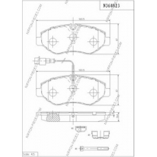 N360N23 NPS Комплект тормозных колодок, дисковый тормоз