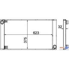 8MK 376 753-581 HELLA Радиатор, охлаждение двигателя