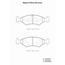M360A55 NPS Комплект тормозных колодок, дисковый тормоз