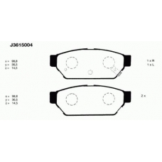 J3615004 NIPPARTS Комплект тормозных колодок, дисковый тормоз