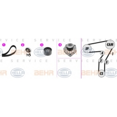 8MP 376 812-821 HELLA Водяной насос + комплект зубчатого ремня