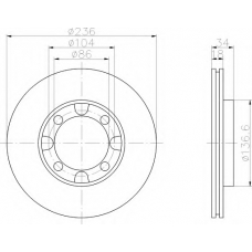 8DD 355 105-341 HELLA Тормозной диск