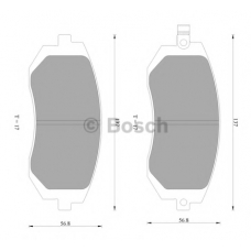 0 986 AB2 288 BOSCH Комплект тормозных колодок, дисковый тормоз