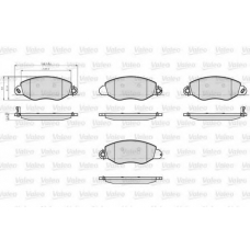 872577 VALEO Комплект тормозных колодок, дисковый тормоз