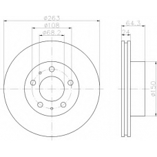 8DD 355 100-461 HELLA Тормозной диск