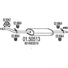 01.50513 MTS Средний глушитель выхлопных газов