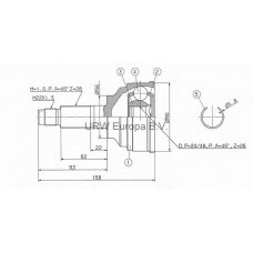 MS412A0 URW Шарнирный комплект, приводной вал