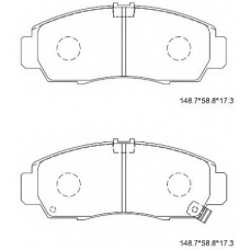 KD1707 ASIMCO Комплект тормозных колодок, дисковый тормоз