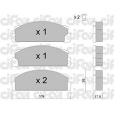 822-102-0 CIFAM Комплект тормозных колодок, дисковый тормоз