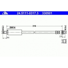 24.5111-0317.3 ATE Тормозной шланг