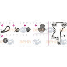 8MP 376 809-841 HELLA Водяной насос + комплект зубчатого ремня