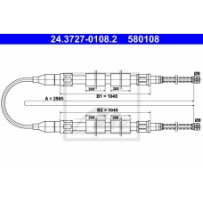 24.3727-0108.2 ATE Трос, стояночная тормозная система