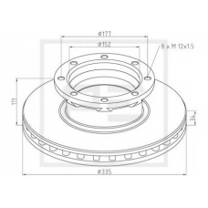 016.664-00A PE Automotive Тормозной диск