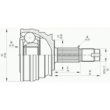 CVJ5238.10 OPEN PARTS Шарнирный комплект, приводной вал