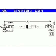 83.7847-0558.3 ATE Тормозной шланг