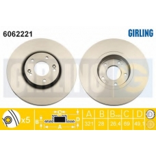 6062221 GIRLING Тормозной диск
