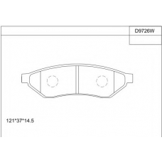 KD9726W ASIMCO Комплект тормозных колодок, дисковый тормоз
