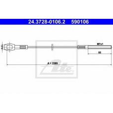 24.3728-0106.2 ATE Трос, управление сцеплением