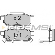 BP2530 BREMSI Комплект тормозных колодок, дисковый тормоз