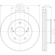 8DD 355 117-821 HELLA PAGID Тормозной диск