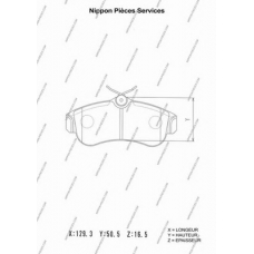 N360N51 NPS Комплект тормозных колодок, дисковый тормоз