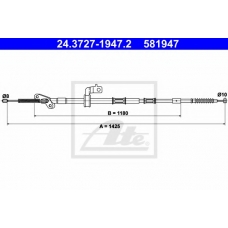 24.3727-1947.2 ATE Трос, стояночная тормозная система