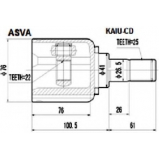 KAIU-CD ASVA Шарнирный комплект, приводной вал