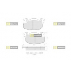 BD S020 STARLINE Комплект тормозных колодок, дисковый тормоз