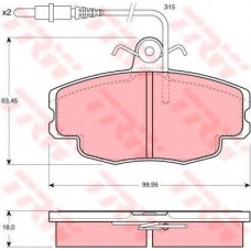 GTD1045 TRW Комплект тормозов, дисковый тормозной механизм
