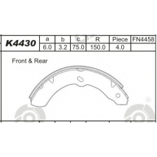 K4430 ASIMCO Комплект тормозных колодок