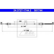 24.3727-1744.2 ATE Трос, стояночная тормозная система