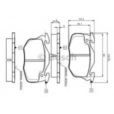 0 986 TB2 009 BOSCH Комплект тормозных колодок, дисковый тормоз
