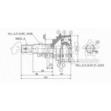 TO-2C0 ASHUKI Шарнирный комплект, приводной вал