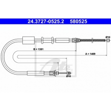 24.3727-0525.2 ATE Трос, стояночная тормозная система