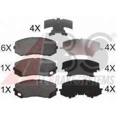 37772 ABS Комплект тормозных колодок, дисковый тормоз