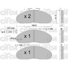 822-111-0 CIFAM Комплект тормозных колодок, дисковый тормоз