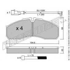 594.0W TRUSTING Комплект тормозных колодок, дисковый тормоз