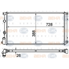 8MK 376 700-651 HELLA Радиатор, охлаждение двигателя