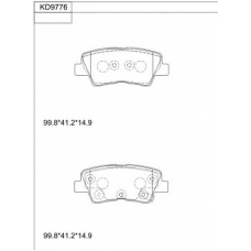 KD9776 ASIMCO Комплект тормозных колодок, дисковый тормоз