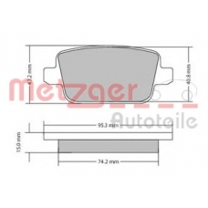 1170058 METZGER Комплект тормозных колодок, дисковый тормоз