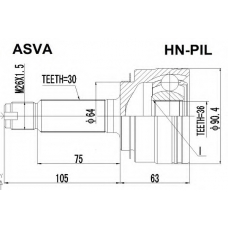 HN-PIL ASVA Шарнирный комплект, приводной вал