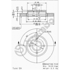 09.5707.14 BREMBO Тормозной диск